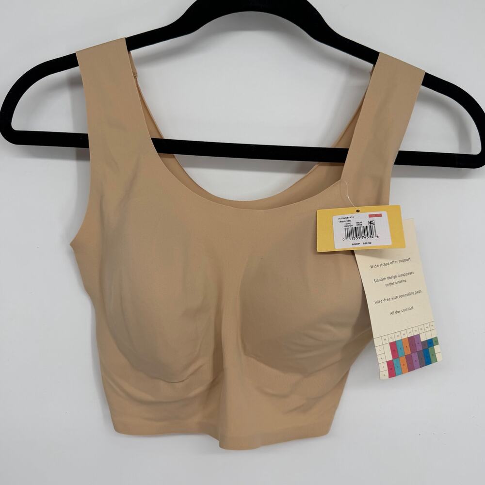 True&Co Bra Large Scoop Neck Beige Pullover Comfort Loungewear